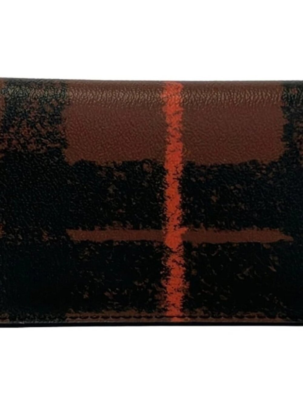COACH C7932G Black Dark Brown Orange PVC Card Case